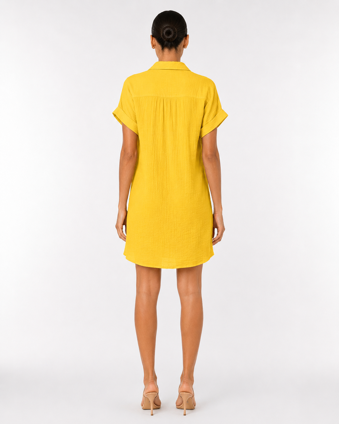 Fashion Floora Women's Collared Button-Down Shirt Dress with Pockets