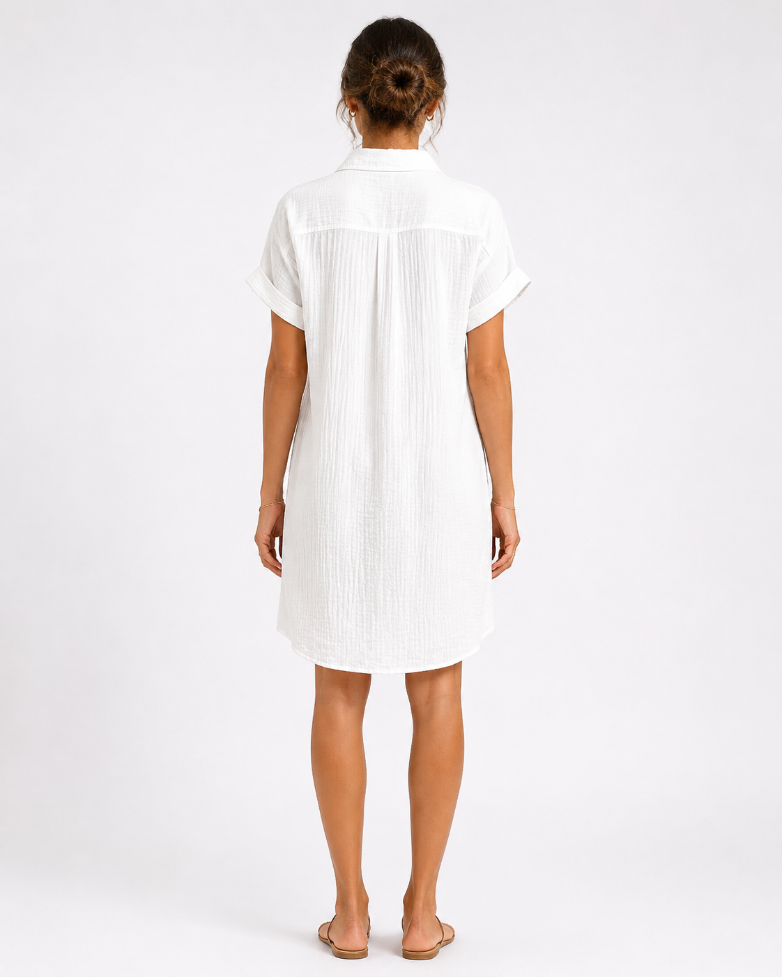 Fashion Floora Women's Collared Button-Down Shirt Dress with Pockets